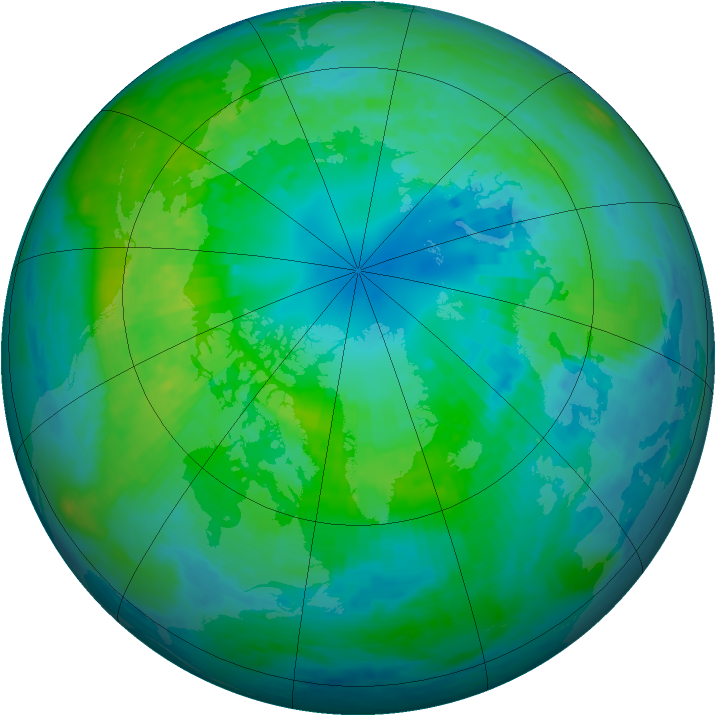 Arctic ozone map for 12 October 2001